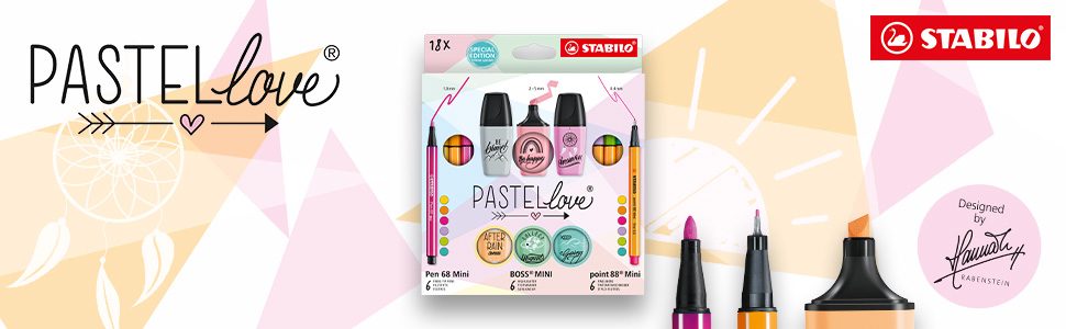 Flomastri Stabilo Mini World Pastel Love darilni set 18/1